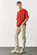 Erkek Edward Slim Straight Renkli Jean Pantolon - Taş
