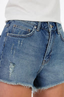 Kadın Elina Dark Blue Jean Şort - Dark Blue