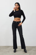 Kadın Emilie Black Bootcut Jean Pantolon - Black