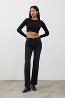 Kadın Emilie Black Bootcut Jean Pantolon - Black