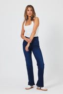 Kadın Emilie Blue Black Bootcut Jean Pantolon (TENCEL)™ - Blue Black