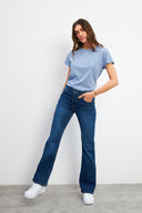 Kadın Emilie Dark Blue Bootcut Jean Pantolon - Dark Blue
