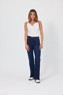 Kadın Emilie Naturel Dark Bootcut Jean Pantolon - Naturel Dark Blue