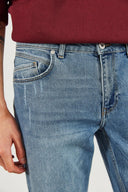 Erkek Edward Dirty Med Blue Slim Straight Jean Pantolon