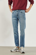 Erkek Edward Dirty Med Blue Slim Straight Jean Pantolon