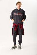 Erkek Getaway Baskılı Sweatshirt %100 Pamuk - Antrasit