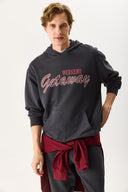 Erkek Getaway Baskılı Sweatshirt %100 Pamuk - Antrasit