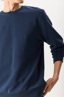 Erkek Rich Bisiklet Yaka Regular Fit 3 İplik Basic Sweatshirt %100 Pamuk - Lacivert