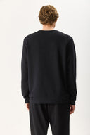 Erkek Rich Bisiklet Yaka Regular Fit 3 İplik Basic Sweatshirt %100 Pamuk - Siyah