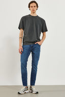 Erkek Teos Dirty Dark Blue Skinny Jean Pantolon