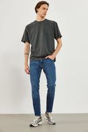 Erkek Teos Dirty Dark Blue Skinny Jean Pantolon