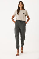 Kadın Flora Beli Lastikli Denim Pantolon (TENCEL)™ - Antrasit