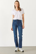 Kadın Gabriel Blue Black Straight Fit Jean Pantolon (TENCEL)™ - Blue Black