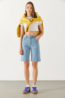 Kadın Gabriel Med Blue Regular Fit Jean Şort - Med Blue