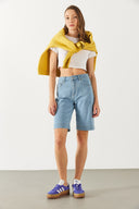 Kadın Gabriel Med Blue Regular Fit Jean Şort - Med Blue