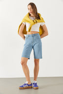 Kadın Gabriel Med Blue Regular Fit Jean Şort - Med Blue