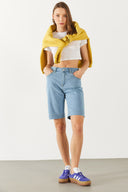 Kadın Gabriel Med Blue Regular Fit Jean Şort - Med Blue