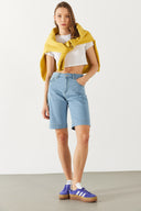 Kadın Gabriel Med Blue Regular Fit Jean Şort - Med Blue