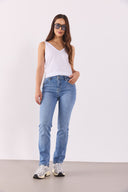 Kadın Gabriel Med Blue Straight Fit Jean Pantolon - Med Blue