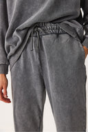 Kadın Geniş Paça Regular Fit Yıkamalı Jogging Pantolon %100 Pamuk - Antrasit