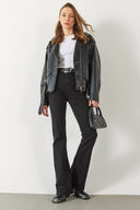 Kadın Jenny Black Yüksek Bel Flare Jean Pantolon - Black