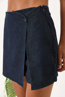 Kadın Jessica Dark Blue Jean Şort Etek - Dark Blue