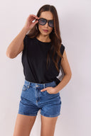 Kadın Jolie Bermuda Dark Blue Jean Şort - Dark Blue
