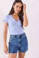 Kadın Jolie Bermuda Dark Blue Jean Şort - Dark Blue