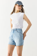 Kadın Jolie Bermuda Sky Blue Jean Şort - Sky Blue