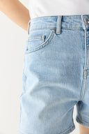 Kadın Jolie Bermuda Sky Blue Jean Şort - Sky Blue