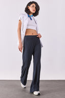 Kadın Jovie Yumuşak Dokulu Yüksek Bel Wide Leg Eşofman Altı (CUPRO) - Antrasit