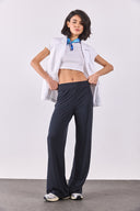 Kadın Jovie Yumuşak Dokulu Yüksek Bel Wide Leg Eşofman Altı (CUPRO) - Antrasit