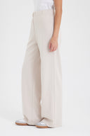 Kadın Jovie Yumuşak Dokulu Yüksek Bel Wide Leg Pantolon (CUPRO) - Kemik