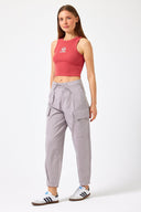 Kadın Julia Kargo Cepli Slouchy Pantolon - Buz Gri