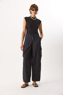 Kadın Baggy Fit Paraşüt Pantolon - Siyah