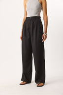 Kadın Chloe Wide Leg Palazzo Pantolon %100 Lyocell (Tencel™) - Siyah