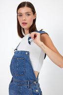Kadın Dora Dirty Med Blue Mom Jean Salopet Tulum