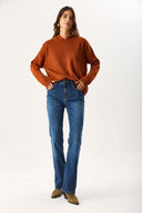 Kadın Emilie Blue Black Bootcut Jean Pantolon (TENCEL)™ - Blue Black