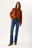 Kadın Emilie Blue Black Bootcut Jean Pantolon (TENCEL)™ - Blue Black