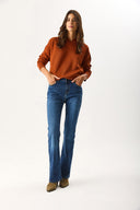 Kadın Emilie Blue Black Bootcut Jean Pantolon (TENCEL)™ - Blue Black