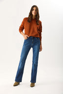 Kadın Emilie Blue Black Bootcut Jean Pantolon (TENCEL)™ - Blue Black