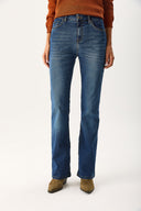 Kadın Emilie Blue Black Bootcut Jean Pantolon (TENCEL)™ - Blue Black