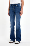 Kadın Emilie Dirty Med Blue Bootcut Jean Pantolon