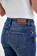 Kadın Emilie Dirty Med Blue Bootcut Jean Pantolon