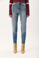 Kadın Maria Dirty Med Blue Slim Mom Jean Pantolon - Dirty Med Blue