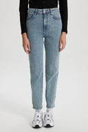Kadın Maria Vintage Med Blue Slim Mom Jean Pantolon