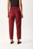Kadın Marla Renkli Yüksek Bel Slouchy Jogger Pantolon - Bordo