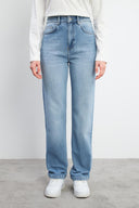 Kadın Marrakesh Vintage Med Blue Straight Fit Jean Pantolon