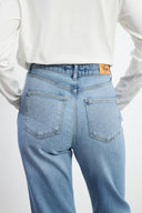 Kadın Marrakesh Vintage Med Blue Straight Fit Jean Pantolon