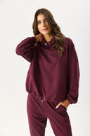 Kadın Norah Yakası Detaylı Regular Fit Sweatshirt - Bordo